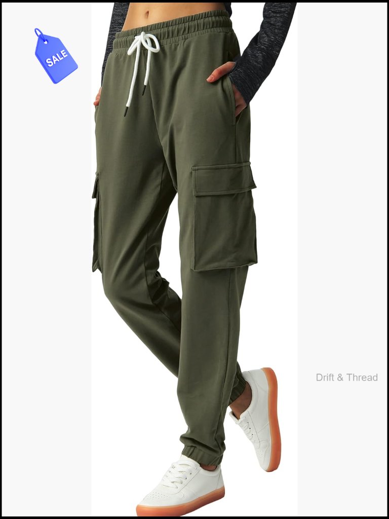 Cargo Sweatpants Athletic Joggers 4 Pockets Sporty Pants